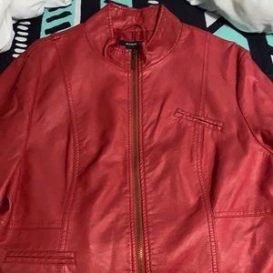 red leather jacket